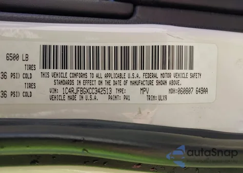 2012 Jeep Grand Cherokee Limited from USA, damaged, VIN 1C4RJFBGXCC342513